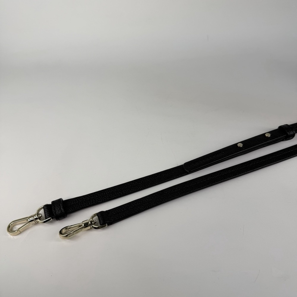 Kate Spade Black & Gold 46" Leather Replacement Crossbody Strap Clip On Clasp
